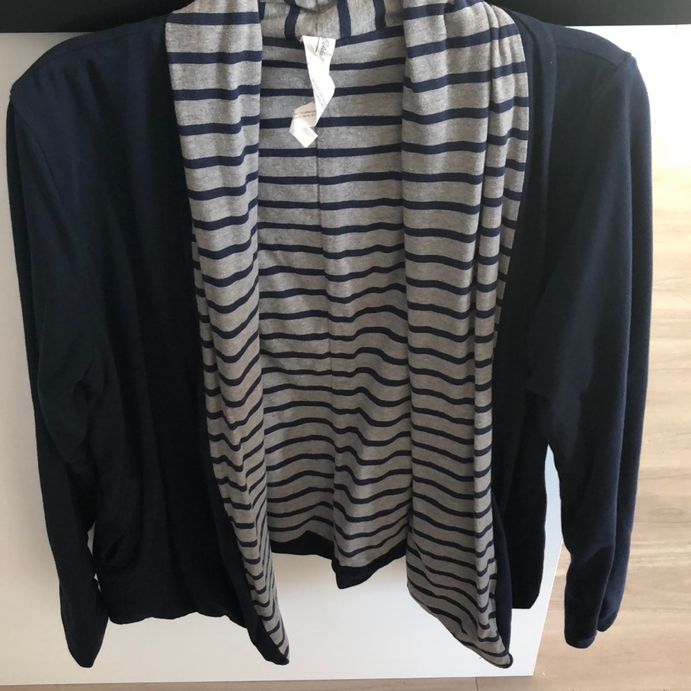 XL Eddie Bauer reversible blazer cardigan navygray